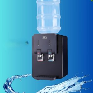 Dispensador de agua de sobremesa negro Vitalina con bidón y sistema de doble llave para agua fría y caliente